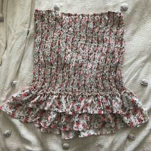 Ditsy Floral Smocked Skirt with Ruffles